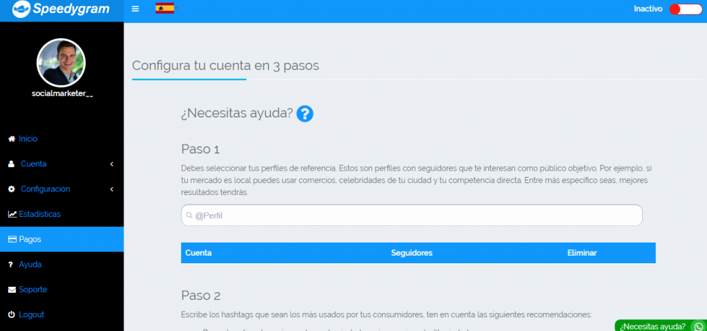 speedygram dashboard