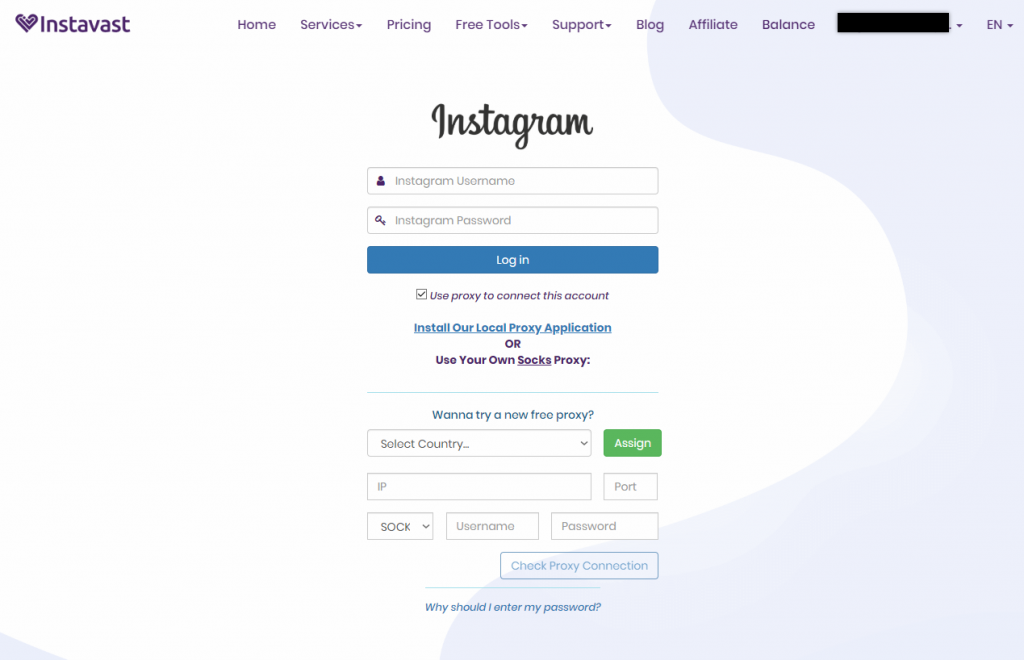 add Instagram to instavast