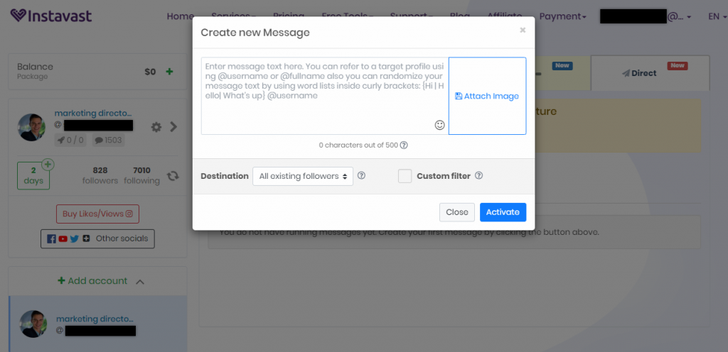Instagram DMs instavast