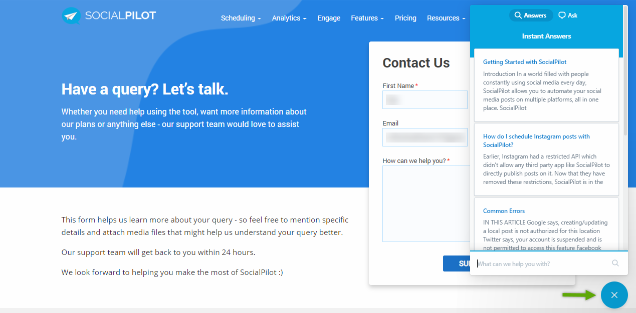 contact us socialpilot