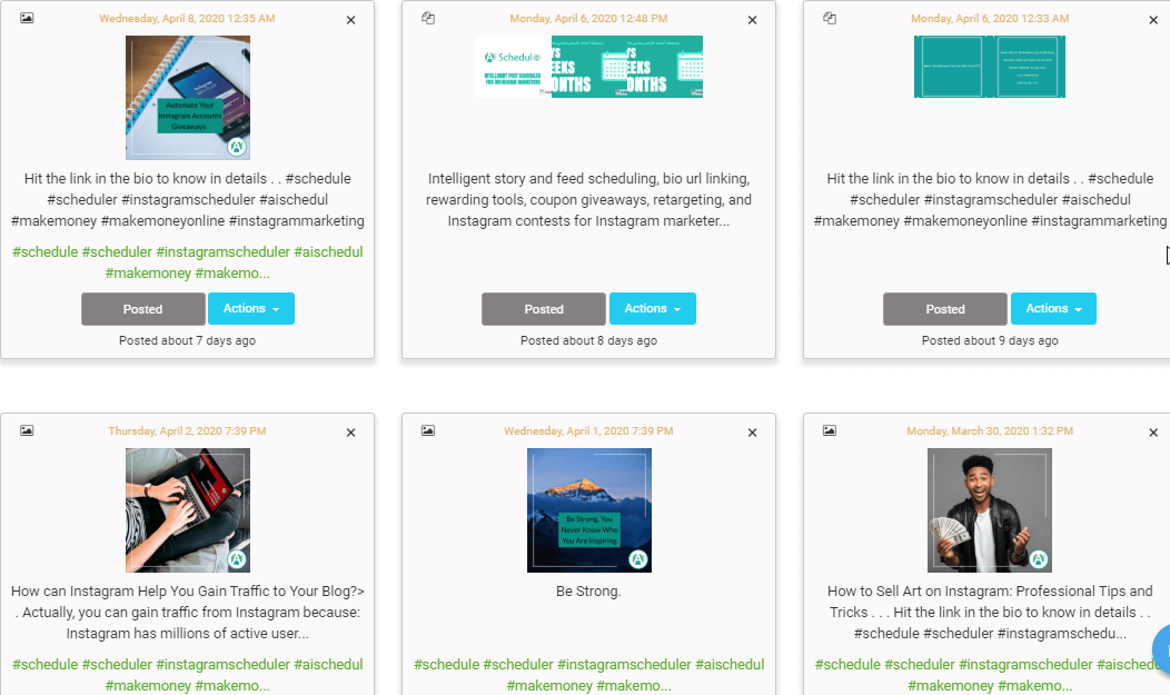 Get ideas for Instagram posts with aigrow's content calendar