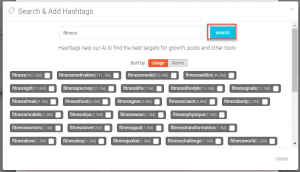  search top fitness hashtags