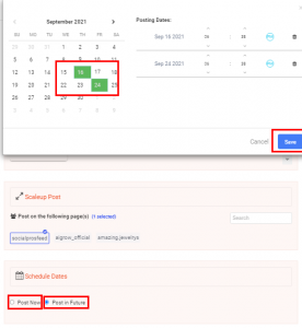 et specific time & date-Schedule your posts on AiGrow