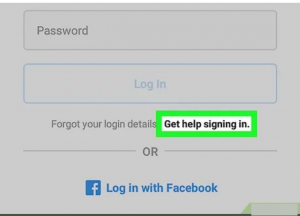 signing in to reset Instagram password