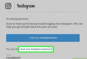 reset Instagram password