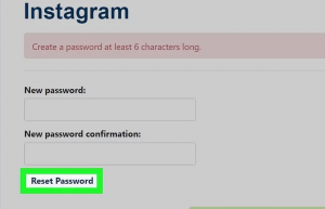reset Instagram password