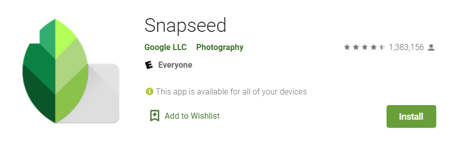 Snapseed homepage