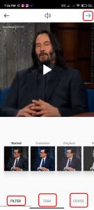 how to post a video on Instagram-editing the video