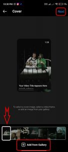 how to post a video on Instagram-IGTV-choosing a cover