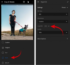 Instagram uploading aspect ratio