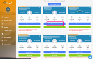 AiGrow's dashboard-manage account