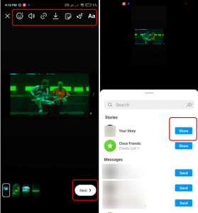 how to post a video on Instagram-story-share