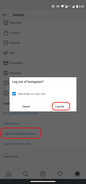 delete several accounts n instagram