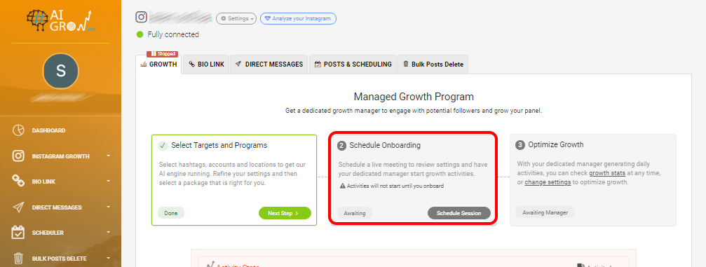 multiple accounts management on instagram
