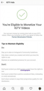 IGTV monetization-being eligible