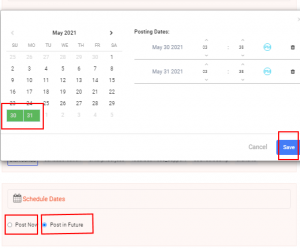 AiGrow's Scheduler-IGTV-setting dates and times