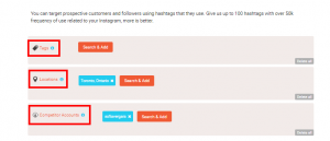 AiGrow-growth service-hashtags,locations, Competitor' accounts