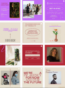 Instagram grid layout-row by row