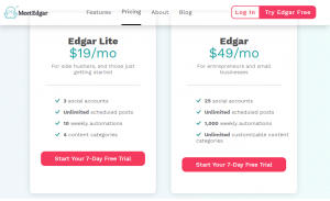 MeetEdgar’s pricing plans