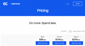  eClincher’s pricing plans