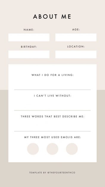 About me-Instagram story design