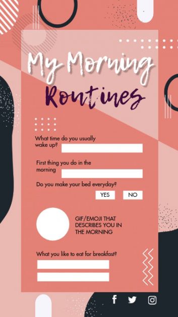 My morning routines-Instagram story design
