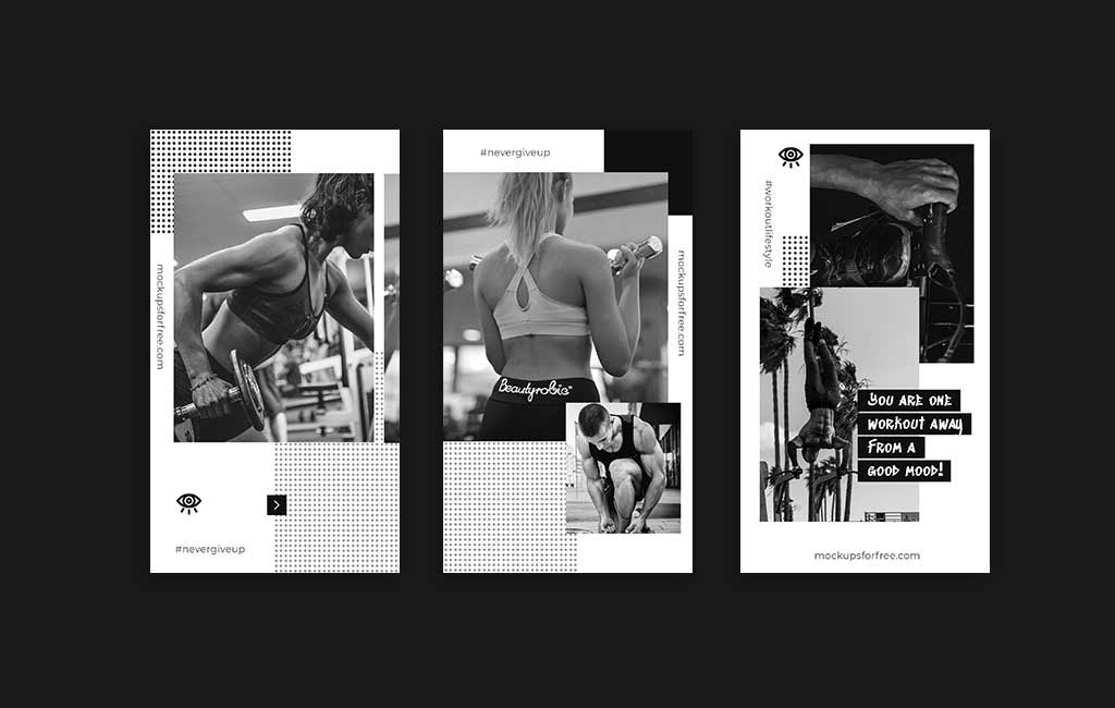 3 black & white collage for Instagram story