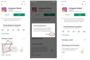 instagram beta delete