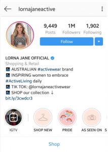 Instagram shop of lornajaneactive