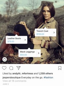 shoppable post on instagarm