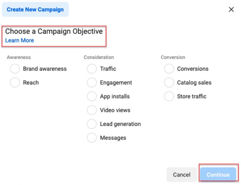Facebook ads objective