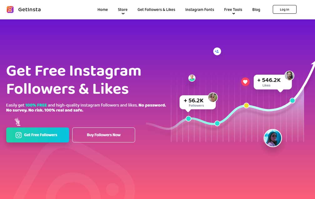 GetInsta homepage