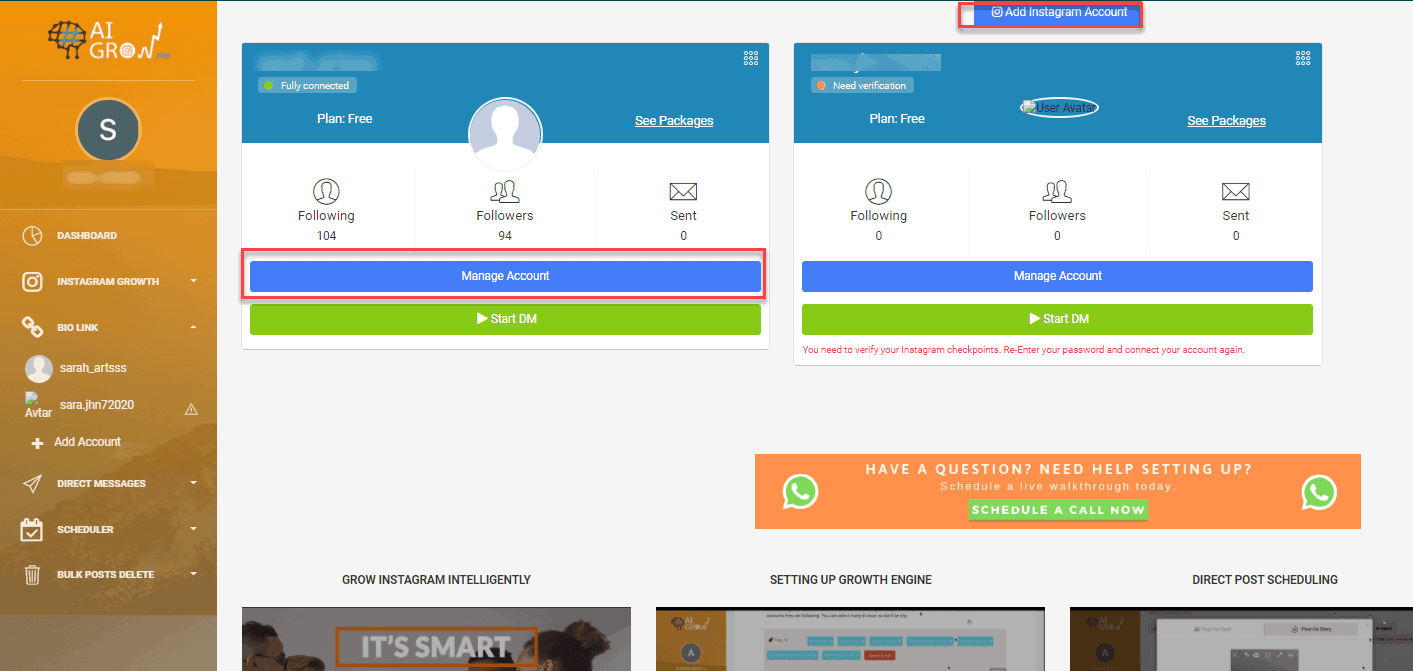 Manage Instagram Accounts