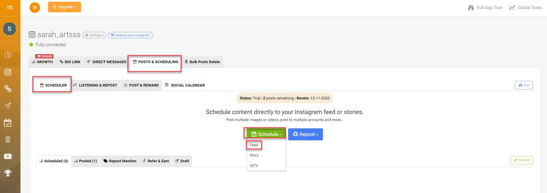 Schedule Your Posts & Stories with AiGrow