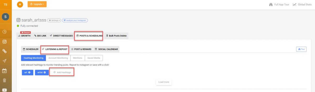 monitor hashtags on Instagram