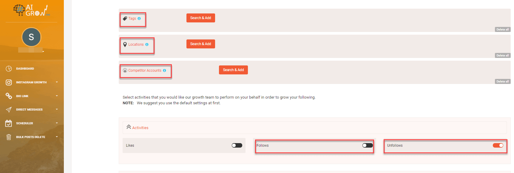 target users on AiGrow
