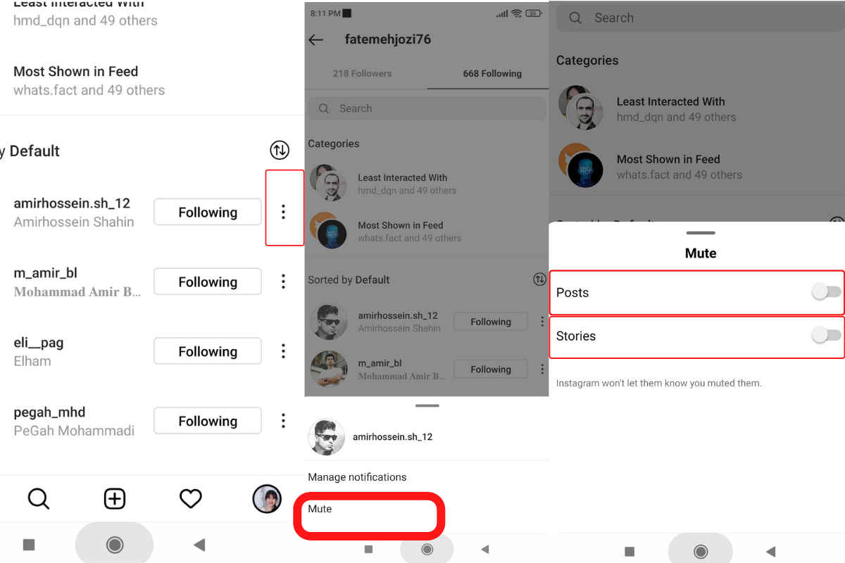 Mute other’s stories or posts on Instagram
