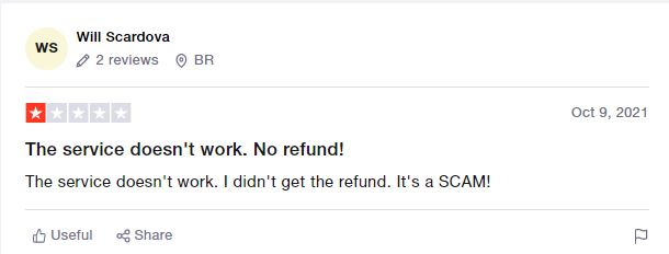 Instamber review on Trustpilot