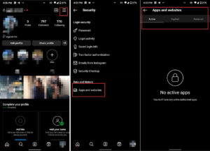 unlink third-party apps from instagram