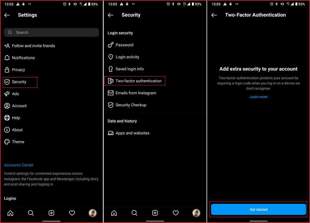 two factor authentication on mobile app