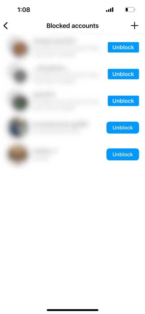 Unblock Someone’s Profile From Settings