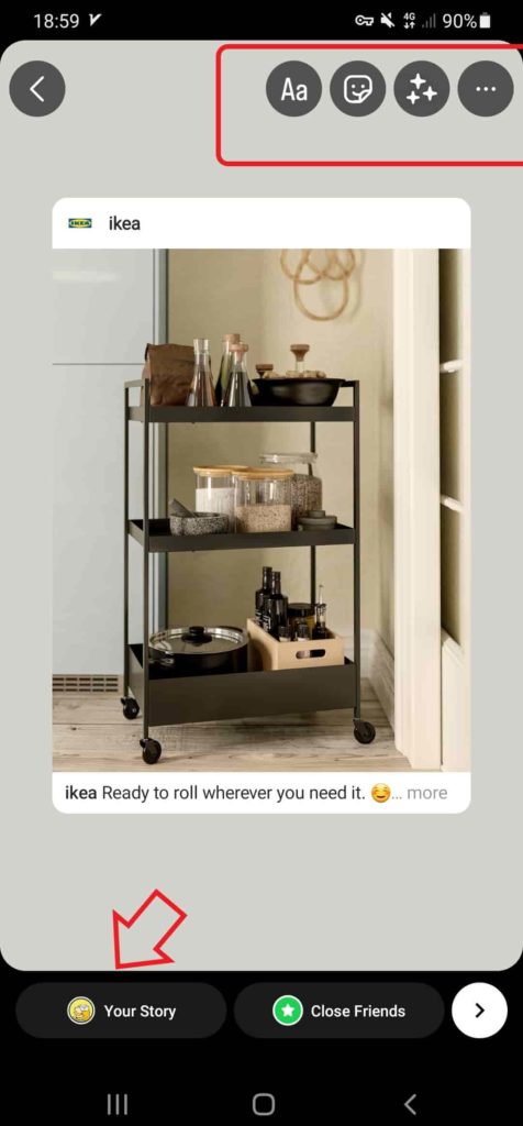 reposting on Instagram