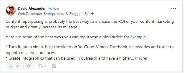 Engage with Quora users by repurposing your posts as answers