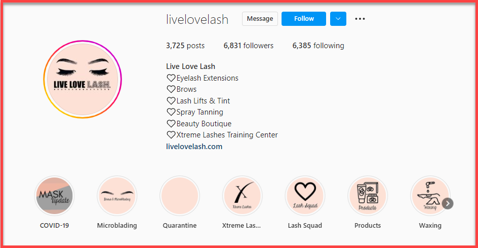 livelovelash account