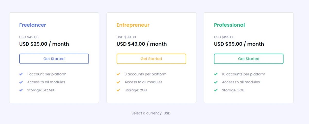 OnlySocial Pricing