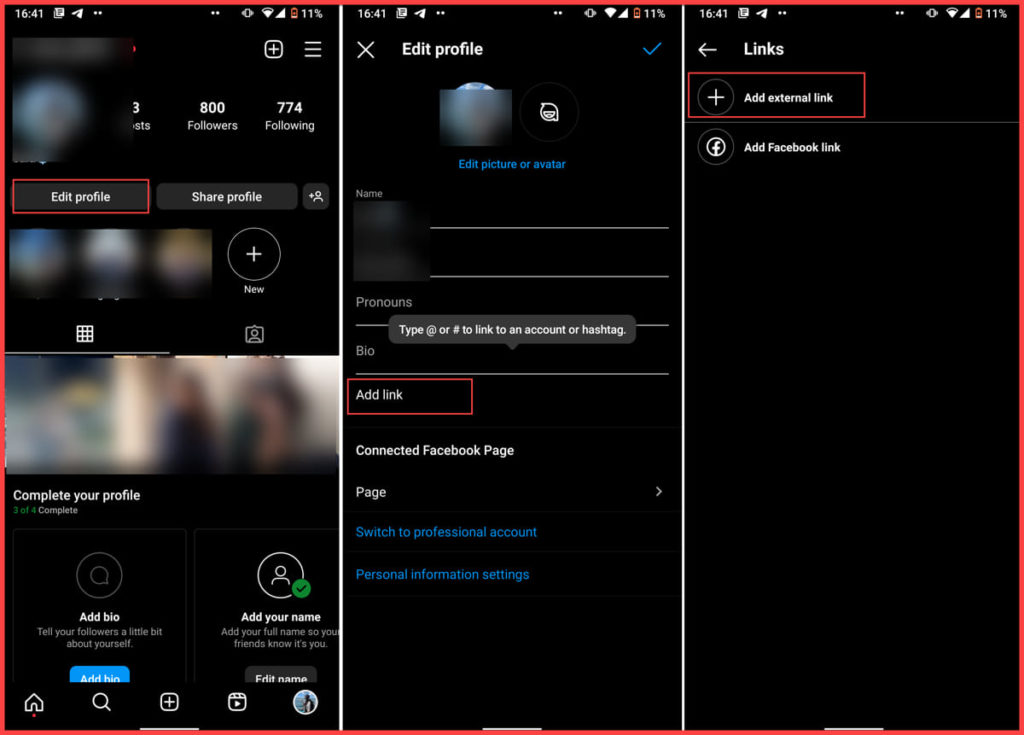 add links to your Instagram bio