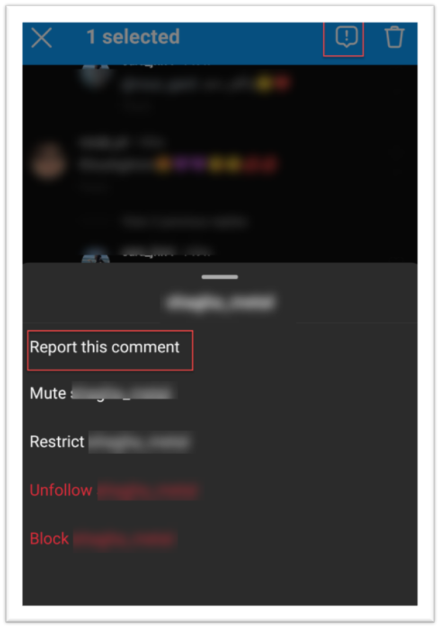 report an instagram comment