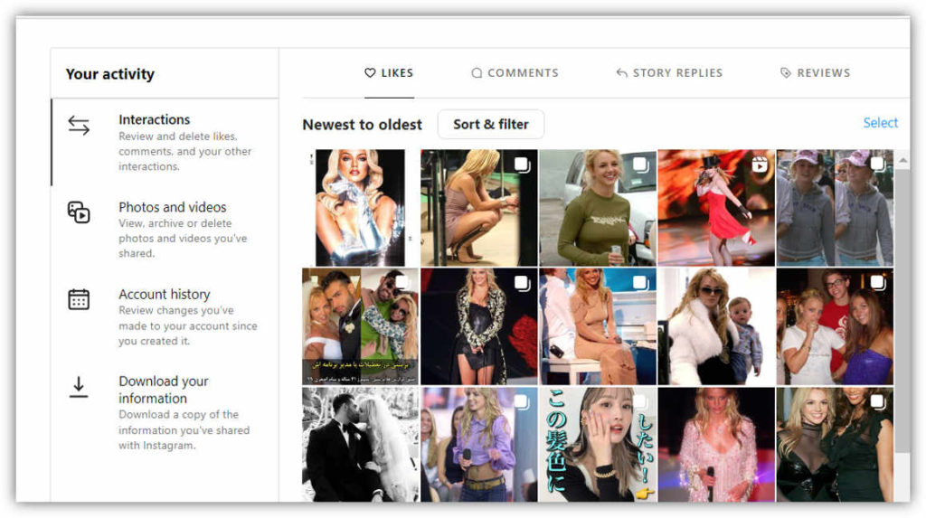 Activity on Instagram