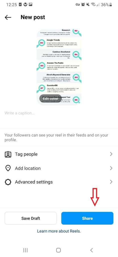 making a reel on Instagram