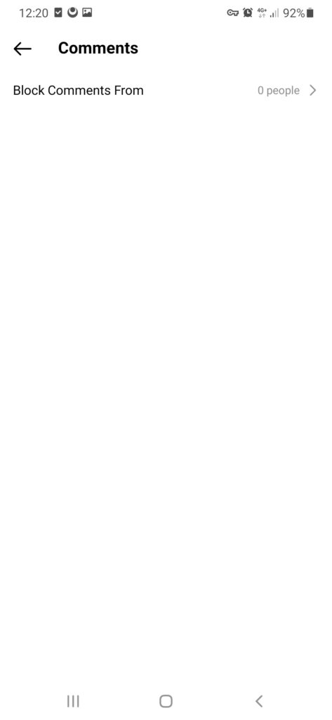 block/unblock comments on Instagram